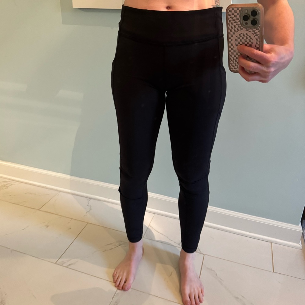 LULULEMON Speed Tight III Ruched Ankle Black Pocket TALL Sz 6 Discontinued